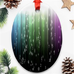 Numerical Animation Random Stripes Rainbow Space Oval Ornament (two Sides) by Mariart