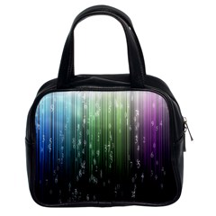 Numerical Animation Random Stripes Rainbow Space Classic Handbags (2 Sides)