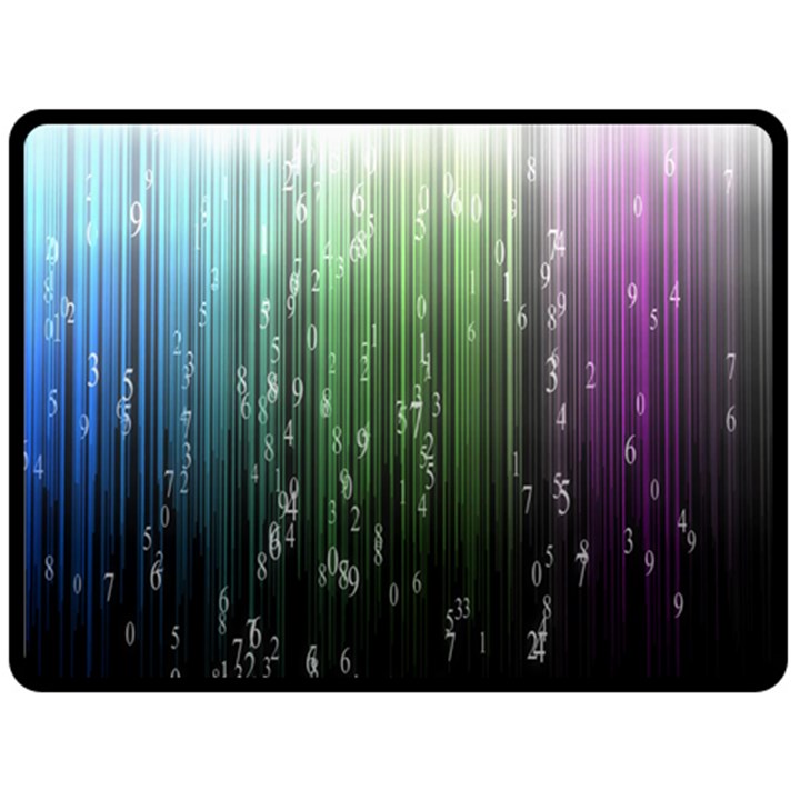 Numerical Animation Random Stripes Rainbow Space Fleece Blanket (Large) 