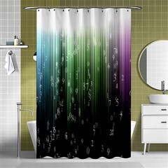 Numerical Animation Random Stripes Rainbow Space Shower Curtain 48  X 72  (small) 