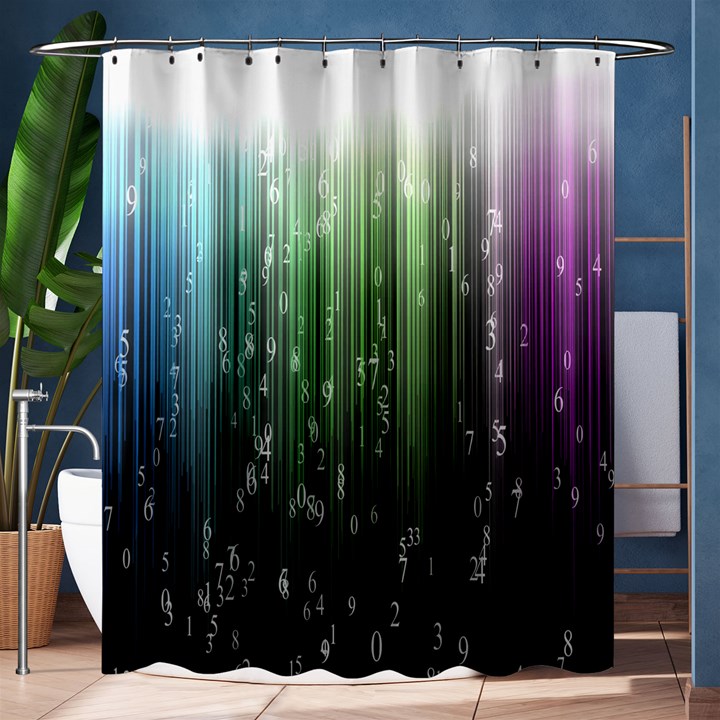 Numerical Animation Random Stripes Rainbow Space Shower Curtain 60  x 72  (Medium) 