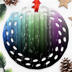 Numerical Animation Random Stripes Rainbow Space Ornament (round Filigree)