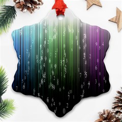 Numerical Animation Random Stripes Rainbow Space Ornament (snowflake)