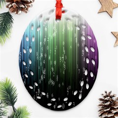 Numerical Animation Random Stripes Rainbow Space Ornament (oval Filigree) by Mariart