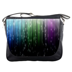 Numerical Animation Random Stripes Rainbow Space Messenger Bags by Mariart