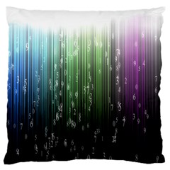 Numerical Animation Random Stripes Rainbow Space Large Flano Cushion Case (two Sides) by Mariart