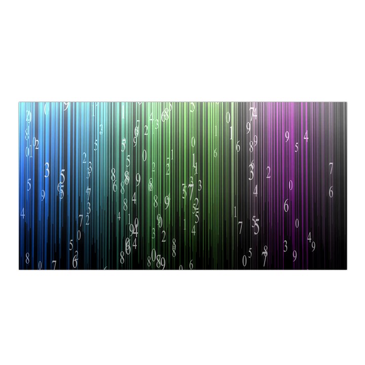 Numerical Animation Random Stripes Rainbow Space Satin Shawl