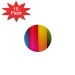 Rainbow Stripes Vertical Lines Colorful Blue Pink Orange Green 1  Mini Buttons (10 pack)  Front