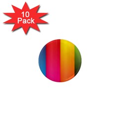 Rainbow Stripes Vertical Lines Colorful Blue Pink Orange Green 1  Mini Magnet (10 Pack) 