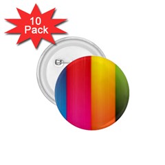 Rainbow Stripes Vertical Lines Colorful Blue Pink Orange Green 1 75  Buttons (10 Pack)