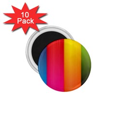 Rainbow Stripes Vertical Lines Colorful Blue Pink Orange Green 1 75  Magnets (10 Pack)  by Mariart