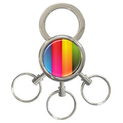 Rainbow Stripes Vertical Lines Colorful Blue Pink Orange Green 3-ring Key Chains