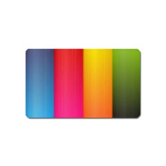 Rainbow Stripes Vertical Lines Colorful Blue Pink Orange Green Magnet (name Card) by Mariart