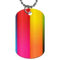 Rainbow Stripes Vertical Lines Colorful Blue Pink Orange Green Dog Tag (one Side) by Mariart