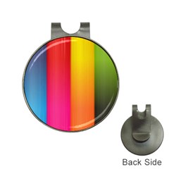 Rainbow Stripes Vertical Lines Colorful Blue Pink Orange Green Hat Clips With Golf Markers