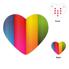 Rainbow Stripes Vertical Lines Colorful Blue Pink Orange Green Playing Cards (heart)  by Mariart