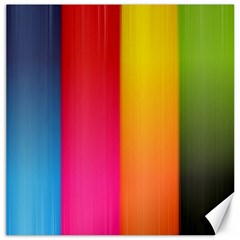 Rainbow Stripes Vertical Lines Colorful Blue Pink Orange Green Canvas 12  X 12  