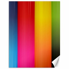 Rainbow Stripes Vertical Lines Colorful Blue Pink Orange Green Canvas 12  X 16   by Mariart