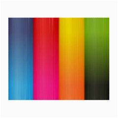 Rainbow Stripes Vertical Lines Colorful Blue Pink Orange Green Small Glasses Cloth (2-side) by Mariart