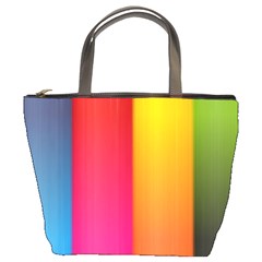 Rainbow Stripes Vertical Lines Colorful Blue Pink Orange Green Bucket Bags