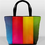 Rainbow Stripes Vertical Lines Colorful Blue Pink Orange Green Bucket Bags Front