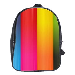 Rainbow Stripes Vertical Lines Colorful Blue Pink Orange Green School Bag (large)