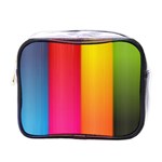 Rainbow Stripes Vertical Lines Colorful Blue Pink Orange Green Mini Toiletries Bags Front