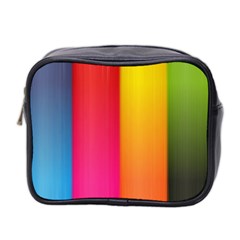 Rainbow Stripes Vertical Lines Colorful Blue Pink Orange Green Mini Toiletries Bag 2-side by Mariart