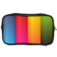 Rainbow Stripes Vertical Lines Colorful Blue Pink Orange Green Toiletries Bags 2-side