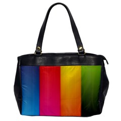 Rainbow Stripes Vertical Lines Colorful Blue Pink Orange Green Office Handbags