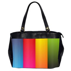 Rainbow Stripes Vertical Lines Colorful Blue Pink Orange Green Office Handbags (2 Sides) 