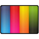 Rainbow Stripes Vertical Lines Colorful Blue Pink Orange Green Fleece Blanket (Large)  80 x60  Blanket Front