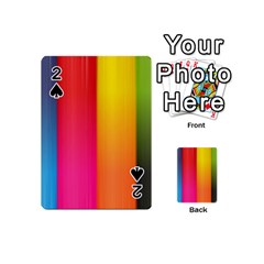 Rainbow Stripes Vertical Lines Colorful Blue Pink Orange Green Playing Cards 54 (mini)  by Mariart