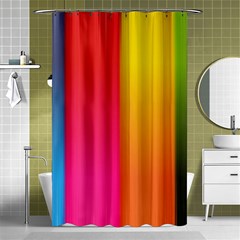 Rainbow Stripes Vertical Lines Colorful Blue Pink Orange Green Shower Curtain 48  X 72  (small)  by Mariart