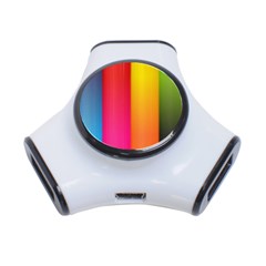 Rainbow Stripes Vertical Lines Colorful Blue Pink Orange Green 3-port Usb Hub by Mariart