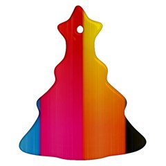 Rainbow Stripes Vertical Lines Colorful Blue Pink Orange Green Ornament (christmas Tree)  by Mariart