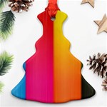 Rainbow Stripes Vertical Lines Colorful Blue Pink Orange Green Christmas Tree Ornament (Two Sides) Front