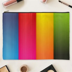 Rainbow Stripes Vertical Lines Colorful Blue Pink Orange Green Cosmetic Bag (xxxl)  by Mariart