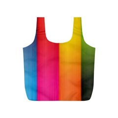 Rainbow Stripes Vertical Lines Colorful Blue Pink Orange Green Full Print Recycle Bags (s) 