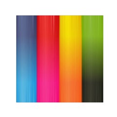 Rainbow Stripes Vertical Lines Colorful Blue Pink Orange Green Small Satin Scarf (square)