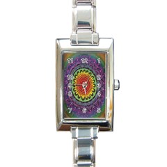 Rainbow Mandala Circle Rectangle Italian Charm Watch