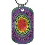 Rainbow Mandala Circle Dog Tag (Two Sides) Front