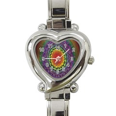 Rainbow Mandala Circle Heart Italian Charm Watch by Mariart