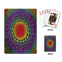 Rainbow Mandala Circle Playing Card by Mariart