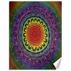 Rainbow Mandala Circle Canvas 18  X 24  