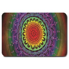 Rainbow Mandala Circle Large Doormat 