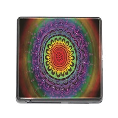 Rainbow Mandala Circle Memory Card Reader (square) by Mariart