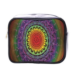 Rainbow Mandala Circle Mini Toiletries Bags