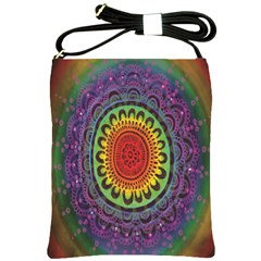 Rainbow Mandala Circle Shoulder Sling Bags by Mariart