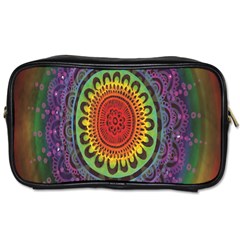 Rainbow Mandala Circle Toiletries Bags